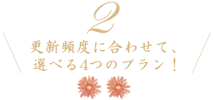 更新頻度に合わせて選べる4つのプラン！